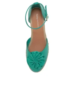 Raggie Light Emerald Nat Rope Leather Wedges