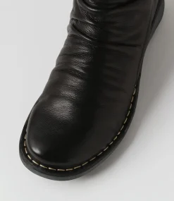 Rarar Black Leather Ankle Boots