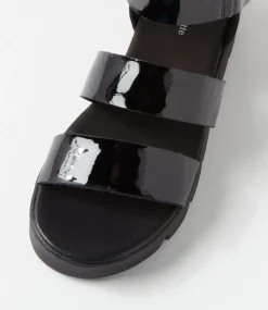 Rhean Black Patent Sandals