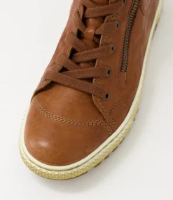 Riley Copper Leather Lace Up Boots