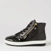 Riley Schwarz Patent Leather Lace Up Boots