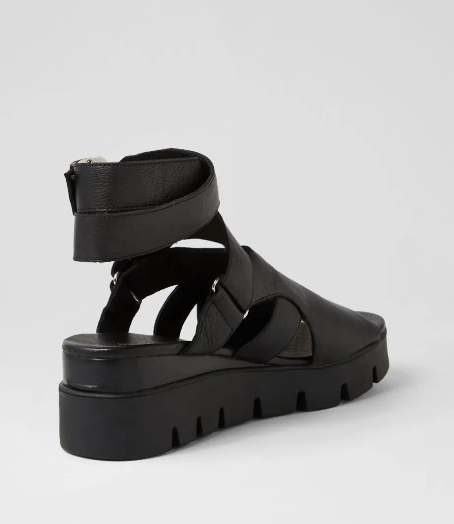 Rimini Black Leather Sandals