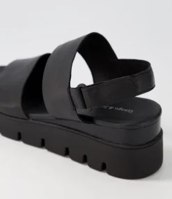 Runar Black Leather Sandals