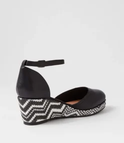 Rylaf Black Aztec Leather Clogs