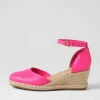 Rylen Hot Pink Natural Rope Leather Wedges