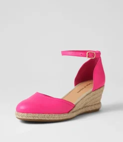 Rylen Hot Pink Natural Rope Leather Wedges