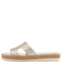 Sabeen Pale Gold Weave Sandals