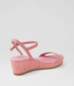 Sable Pink Synthetic Raffia Leather Espadrilles