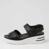 Sadias Xw Black White Leather Sandals