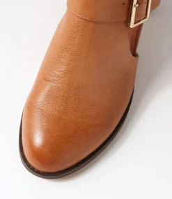 Sanfort New Tan Choc Leather Heels
