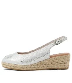 Saniarly Silver Rope Speckle Leather Sandals