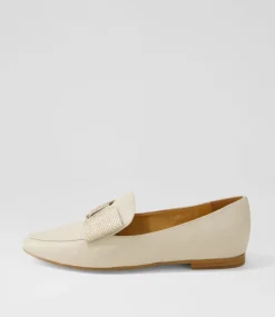 Sanne Almond Gold Jewels Leather Loafers