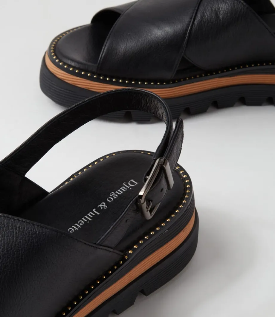 Sasi Black Leather Sandals