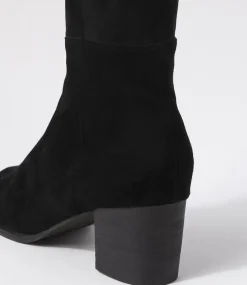 Setley Black Suede Stretch Microsuede Knee High Boots
