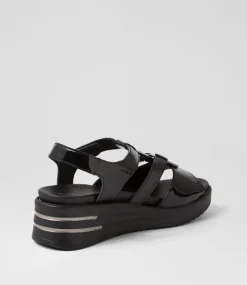 Sharrell Xw Black Patent Leather Sandals