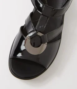 Sharrell Xw Black Patent Leather Sandals
