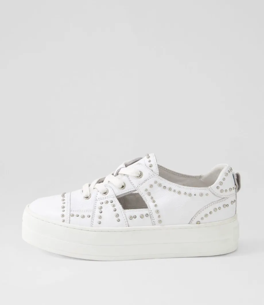 Shedd White Leather Sneakers