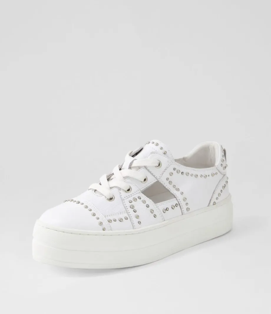Shedd White Leather Sneakers