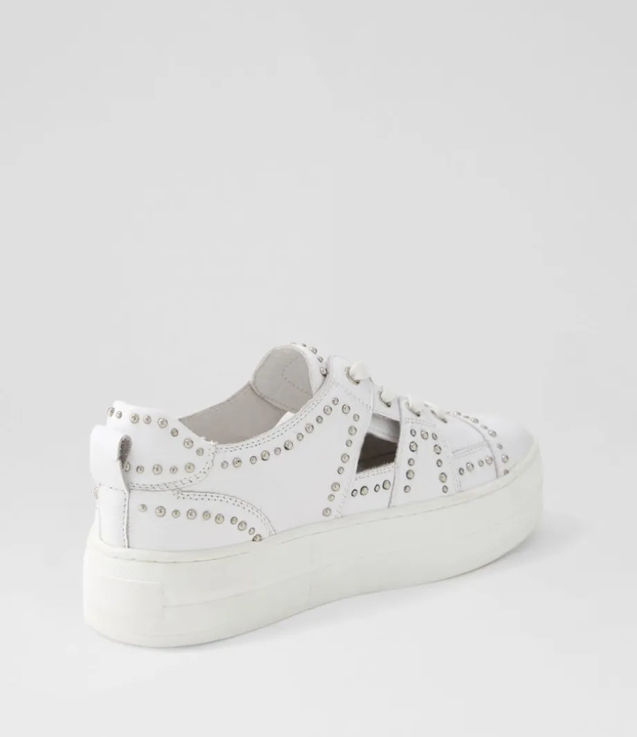 Shedd White Leather Sneakers