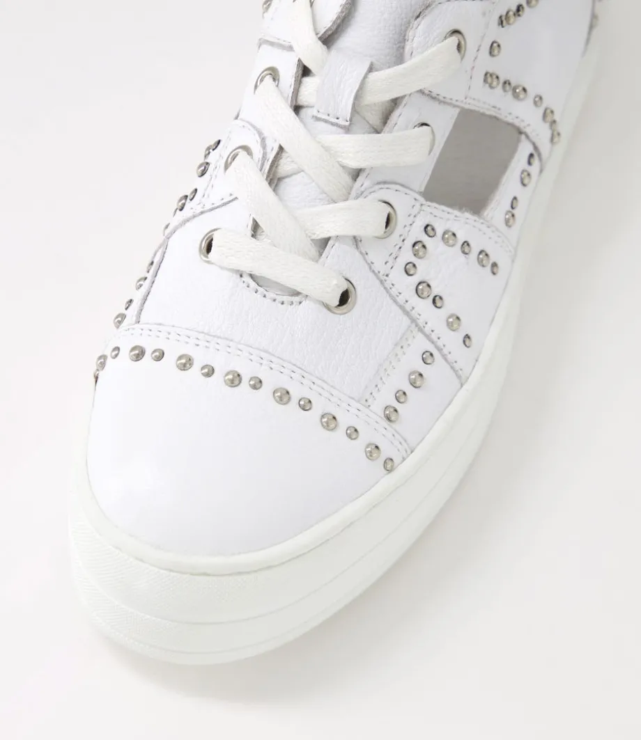 Shedd White Leather Sneakers