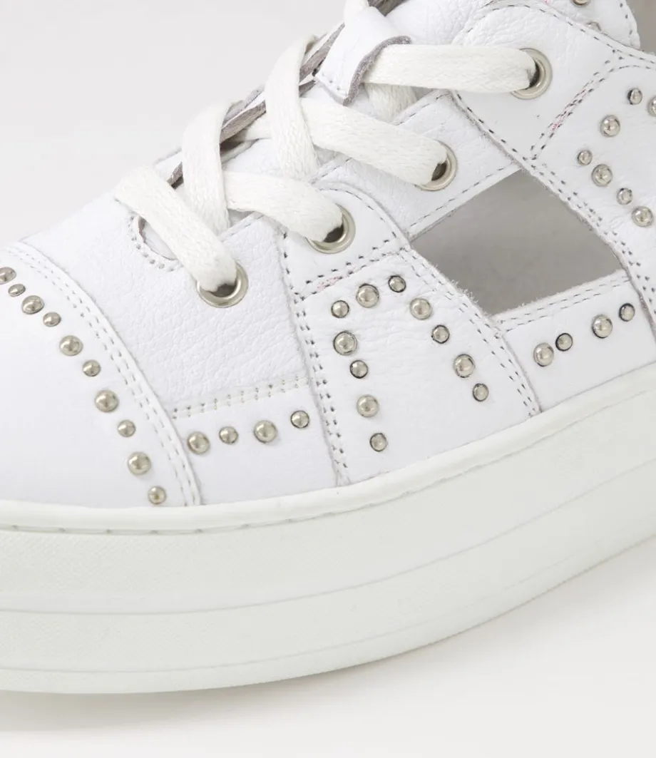 Shedd White Leather Sneakers