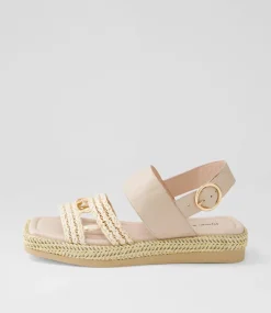 Shima Nougat Synthetic Raffia Leather Espadrilles