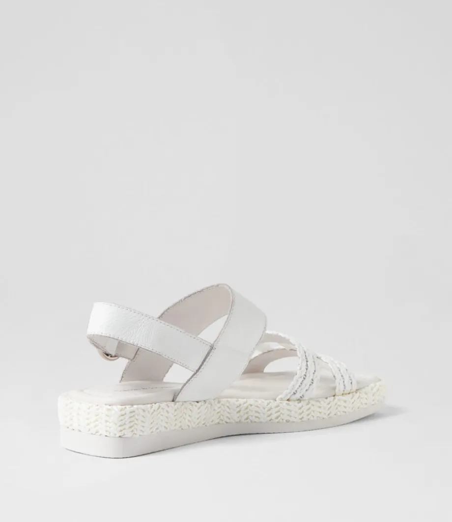 Shima White Synthetic Raffia Leather Espadrilles