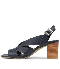Simmie Navy Leather Sandals