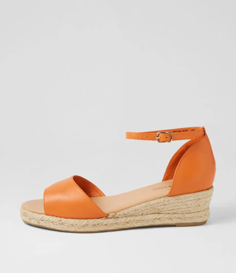 Skip Lrg Orange Natural Rope Leather Espadrilles