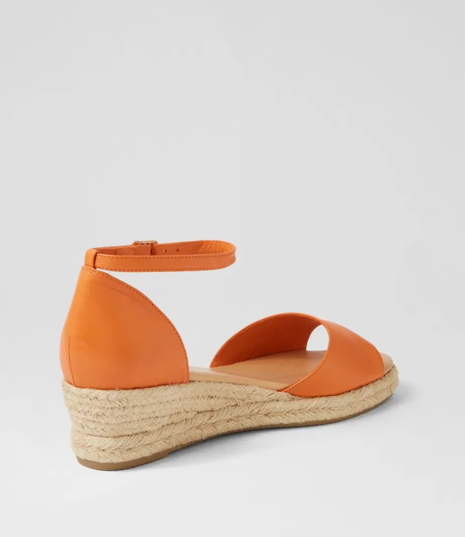 Skip Lrg Orange Natural Rope Leather Espadrilles