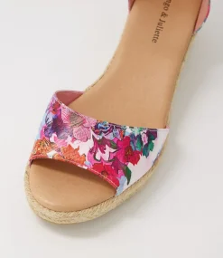 Skip Poppy Natural Rope Leather Espadrilles