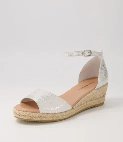 Skip Silver Natural Rope Speckle Leather Sandals