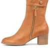 Skyy Dark Tan Leather Ankle Boots