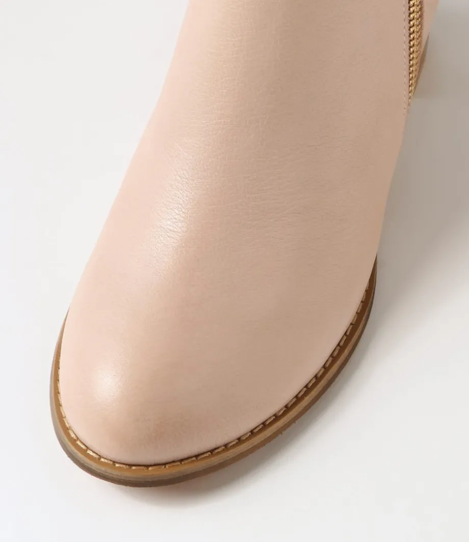 Skyy Nude Leather Chelsea Boots