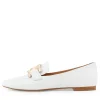 Socoro White Leather Loafers
