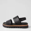 Soner Black Leather Sandals