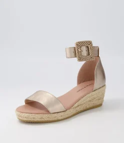 Sprout Champagne Leather Buckle Espadrilles