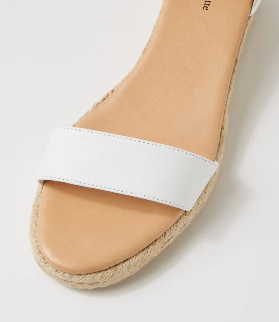 Sprout White Leather Buckle Sandals