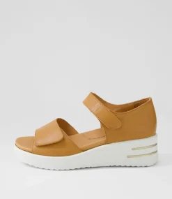Sunnieys Xw Dark Tan White Leather Sandals