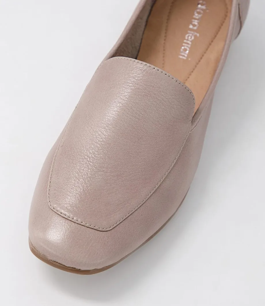 Temimie Dk Stone Leather Flat Shoes