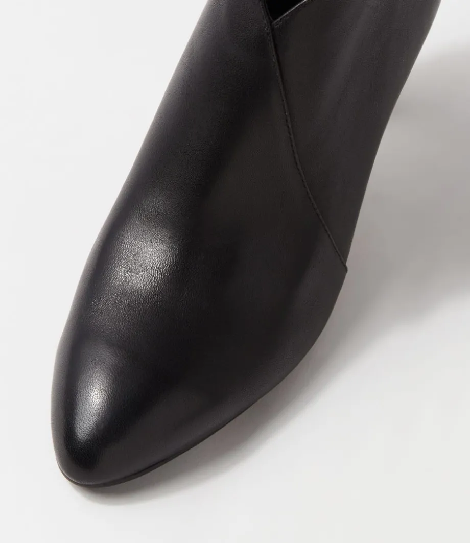 Templess Black Leather Ankle Boots