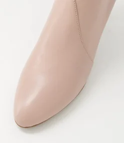 Templess Nude Leather Ankle Boots