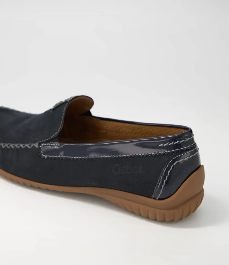 Thessa Nightblue Suede Loafers