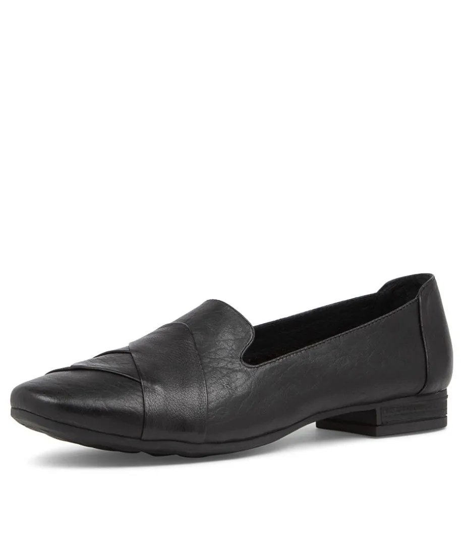 Tilony Black Leather Loafers