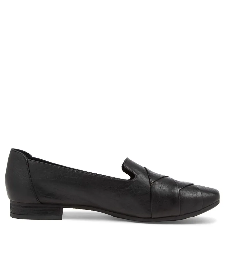 Tilony Black Leather Loafers