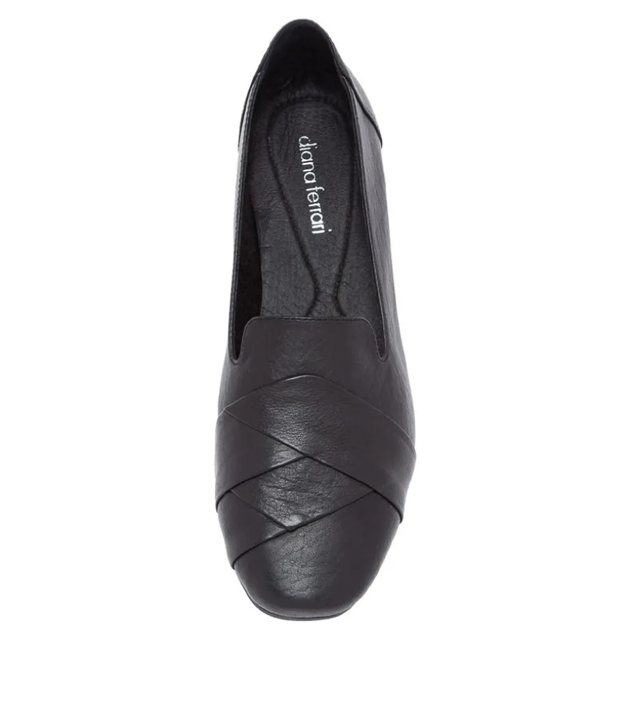 Tilony Black Leather Loafers
