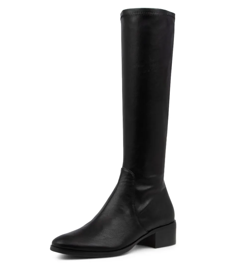 Timothie Black Knee High Boots