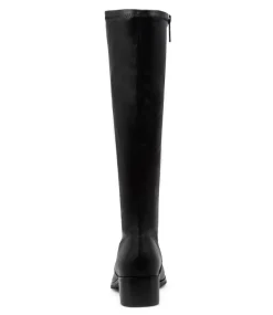 Timothie Black Knee High Boots