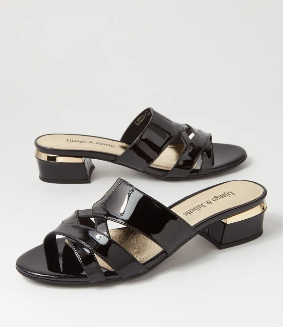 Tizza Black Patent Leather Sandals