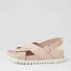 Ubari Nude White Leather Sandals